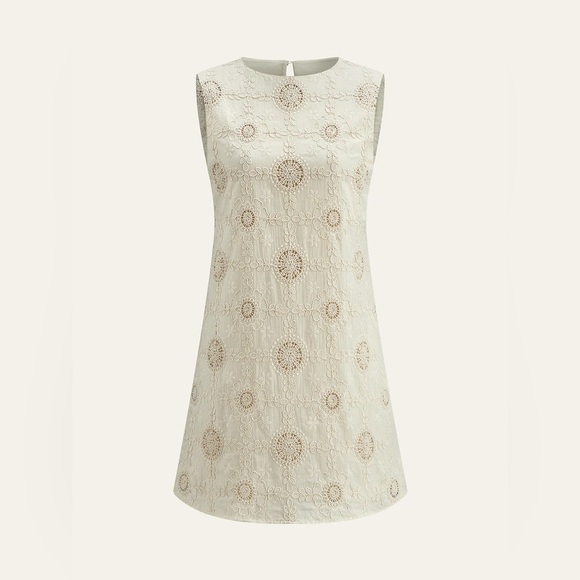 Commense Dresses & Skirts - 097. Commense Embroidered Cotton Sleeveless Dress